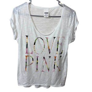 PINK Victoria's Secret Summer Tee-Shirt - White - Lightweight - XS